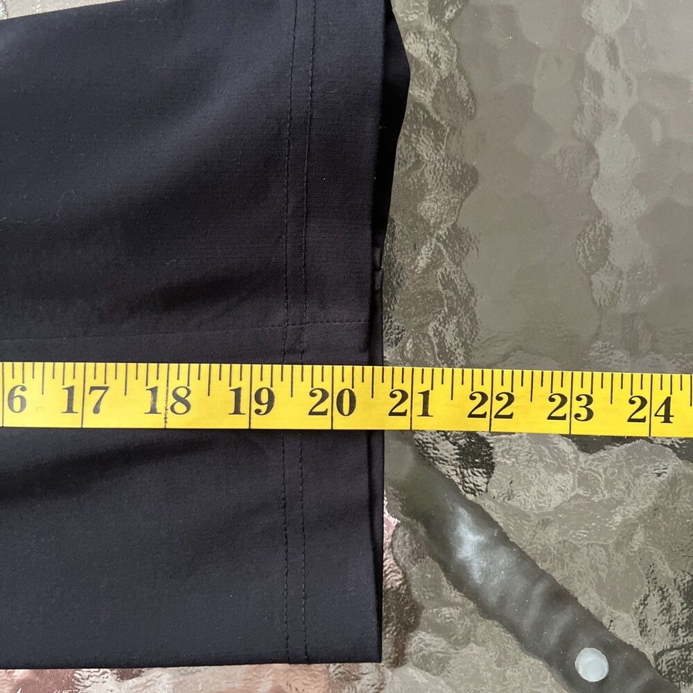 CHICO'S Weekend Black Crop Size 12 Zipper Hand Pockets Cropped Pants Flat Front - Picture 9 of 13